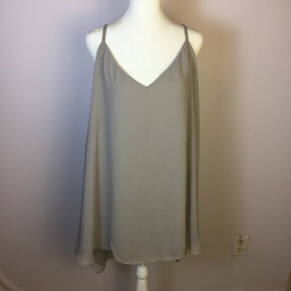 torrid Tops - Torrid Sophie Camisole Tank Top Size 5X Womans Beige Plus V-neck Layered Chiffon